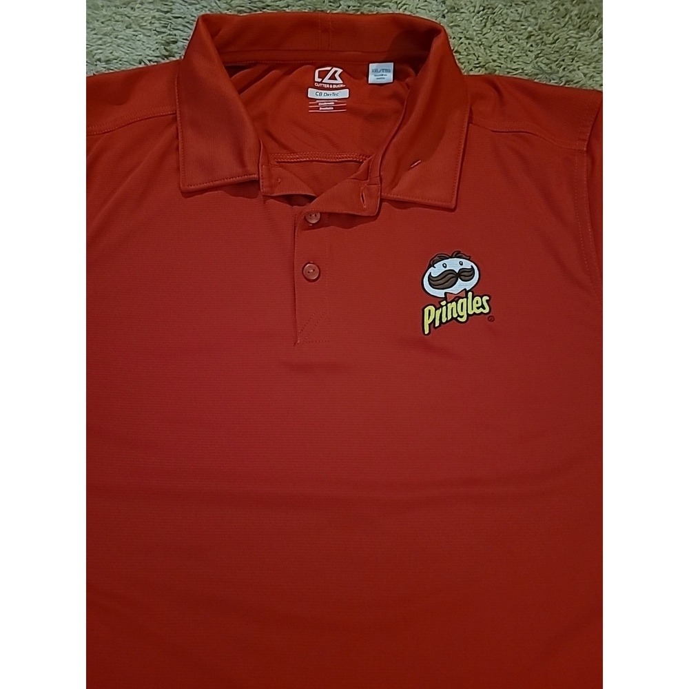 Pringles Cutter And Buck Men's Red Polo Size 2X Dry Tech